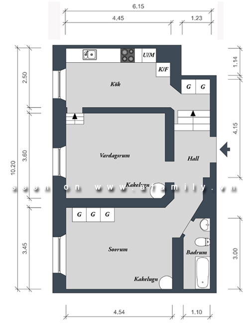 Tư vấn thiết kế nhà 63m2 với phòng khách và bếp liên thông | ảnh 1