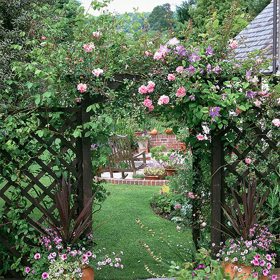 Những lối vào nhà vườn thơ mộng với cổng hoa | ảnh 7
