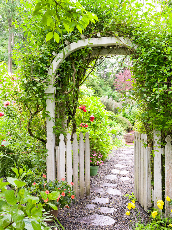 Những lối vào nhà vườn thơ mộng với cổng hoa | ảnh 2