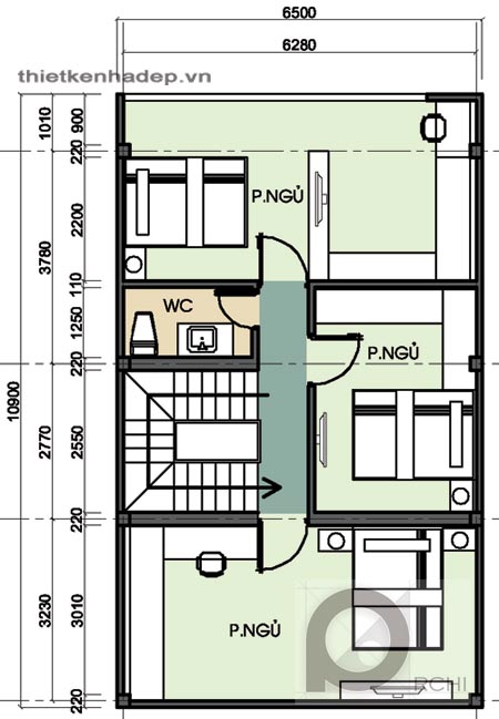 Thiết kế nhà hiện đại 2 tầng, 1 tum hình L | ảnh 2